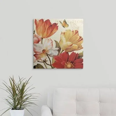 Musso Posie Florale III& by Lisa Audit Painting Print Ophelia & Co. Size: 20x22 H x 20x22 W x 1.5x22 D, Format: Canvas