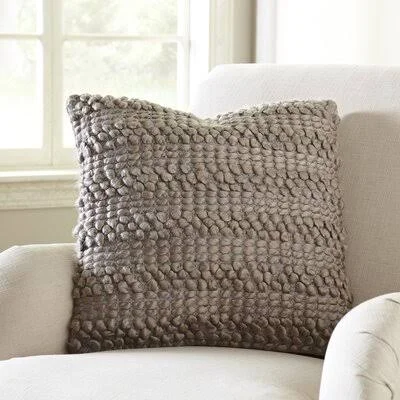 Demorest Square Pillow Cover and Insert Color: Silver/Gray
