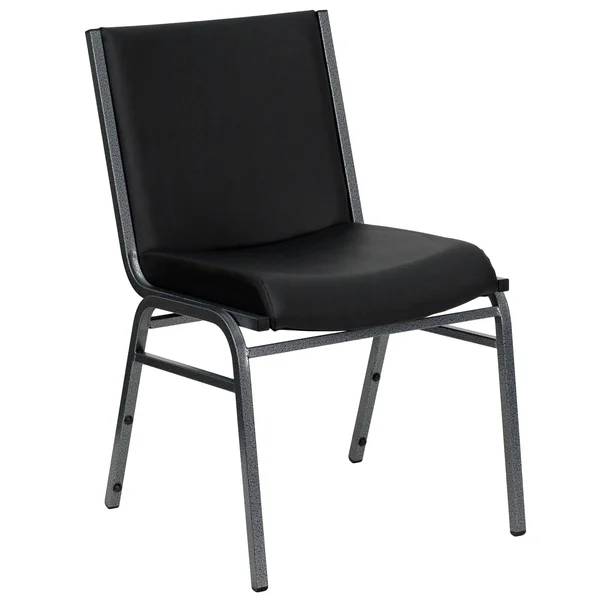 Lancaster Home Hercules Series Black Metal Stack Chair, Size: Beige