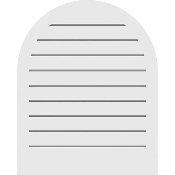 Ekena Millwork GVPRT24X4202SF 24x22W x 42x22H Round Top Surface Mount PVC Gable Vent: Functional, w/ 2x22W x 1-1/2x22P Brickmoul