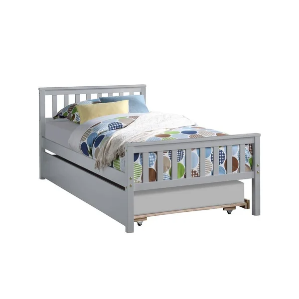 Lucky One Gray Twin Bed with Trundle