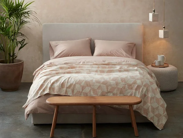 Coyuchi, 300 Thread Count Organic Percale Fitted Sheet Queen Quartz