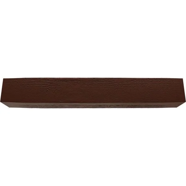 Ekena Millwork MANURS06X10X60PE 6x22H x 10x22D x 60x22W Rough Sawn Faux Wood Fireplace Mantel, Natural Pecan