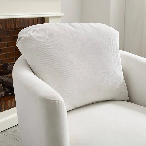 Art Leon Modern Comfortable Corduroy Fabric Swivel Barrel Accent Chair - Stone Blue