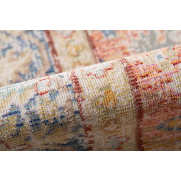 Porch & den Queens Vintage Bordered Area Rug - Blue/Pink 9& x 13&