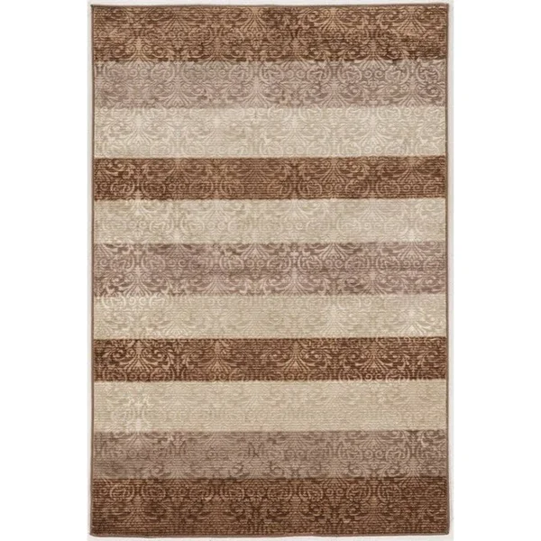 Riverbay Furniture 8& x 10&3x22 Stripes Rug in Beige and Brown