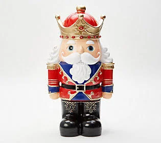 Plow & Hearth Indoor/Outdoor 18 Lit HolidayShorty Statue, WhiteNutcracker