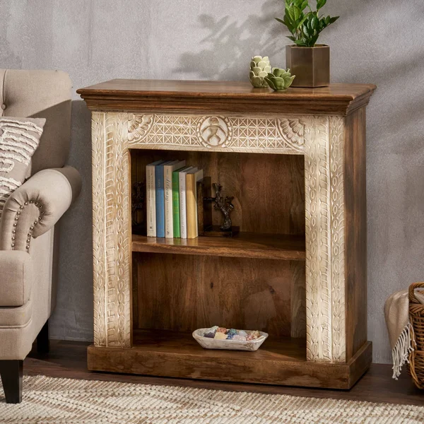 Christopher Knight Home Molena Book Shelf - Walnut + White Distressed