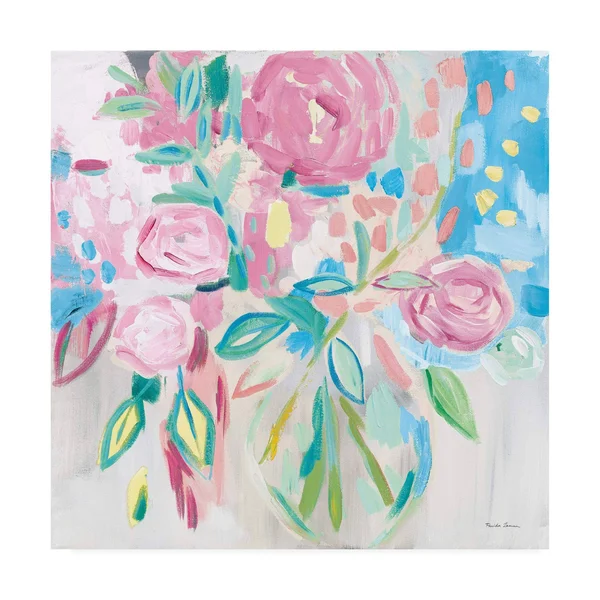Trademark Art Farida Zaman 'Summer Pink Floral Pastel' Canvas Art