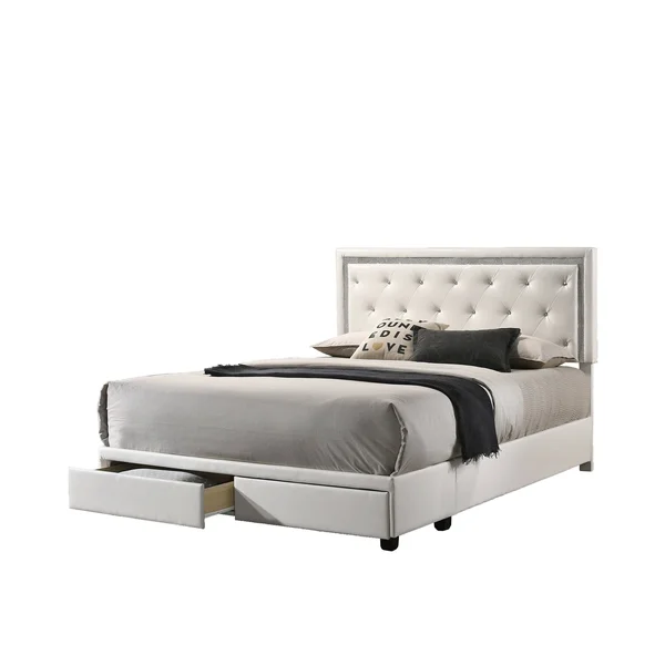Dark Grey Velvet Uph. Storage Platform Bed - Full Size