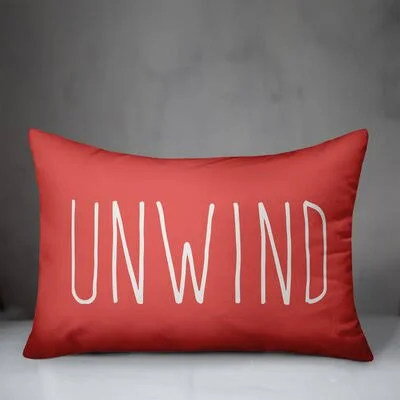 Legend Unwind Indoor/Outdoor Lumbar Pillow Sand & Stable Color: Coral