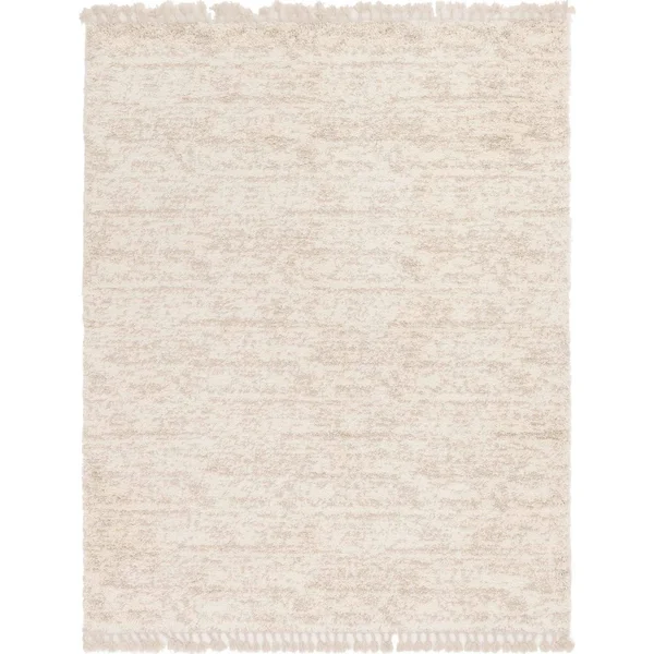 Unique Loom Hygge Shag Misty Ivory 8 ft. x 10 ft. Area Rug