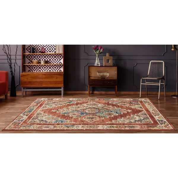 Westfield Home Calloway Genie Area Rug - Size: 7&10 inch Round, Red