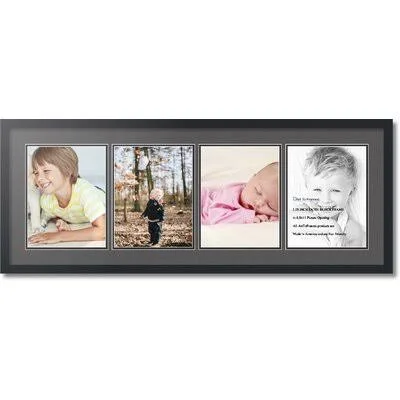 Aiello Collage Picture Frame Red Barrel Studio Color: Charcoal - Picture Size: 8x22 x 10x22