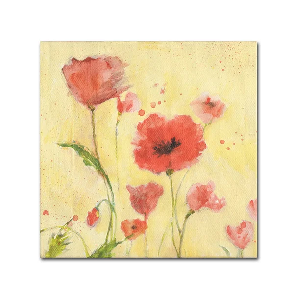 Trademark Fine Art 'Poppy Garden 1' Canvas Art by Sheila Golden - Size: 24x24, Yellow