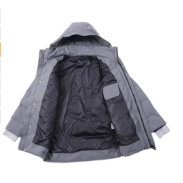 Mens Hooded Down Jackets Winter Warm Windproof Coats Casual Fashion with Pockets - Black01 - Medium