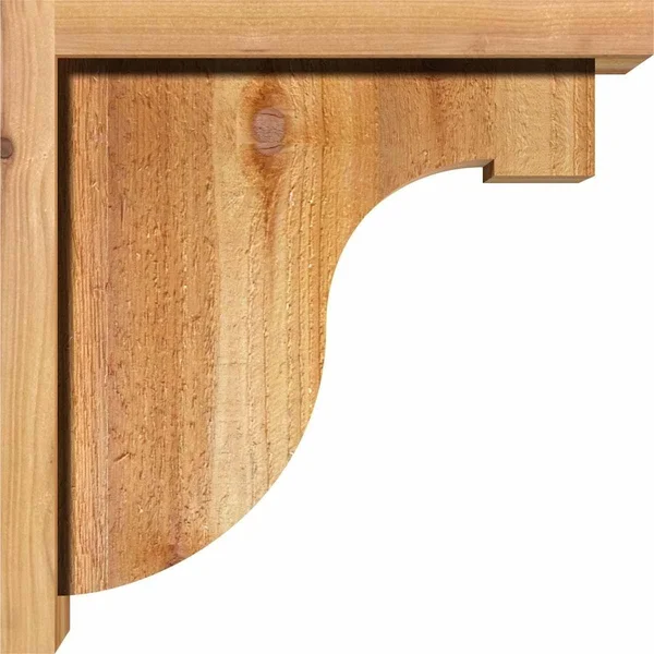 Ekena Millwork COR08X12X12DEL01RWR 8x22W x 12x22D x 12x22H Del Monte Rough Sawn Corbel w/Backplate, Western Red Cedar