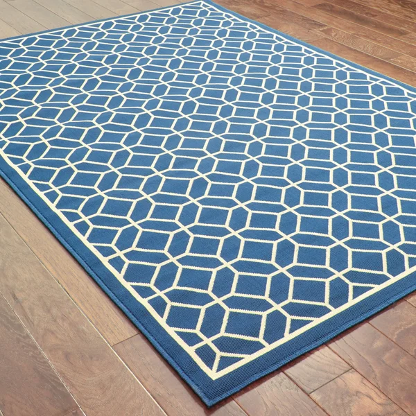 Oriental Weavers Riviera 4771G 7&10x22 Round Navy Area Rug