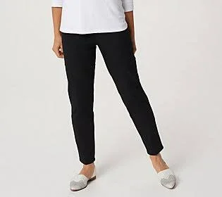 Isaac Mizrahi Live! Regular 24/7 Stretch Classic Ankle - Size Reg 16, Black