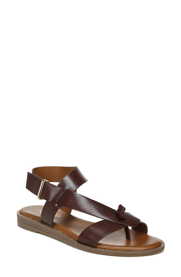 Franco Sarto Women's Glenni Leather Sandals - Dark Brown - Size 7.5