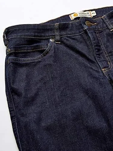 Carhartt Women's Straight Leg Lined Jean, Midnight Sky, 8
