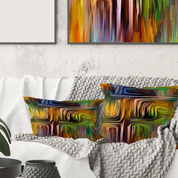 Designart 'Colour Fusion I' Modern Printed Throw Pillow - 18 x 18