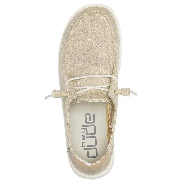 Hey Dude Wendy Stretch Women's Shoes Sparkling Beige : 8 M