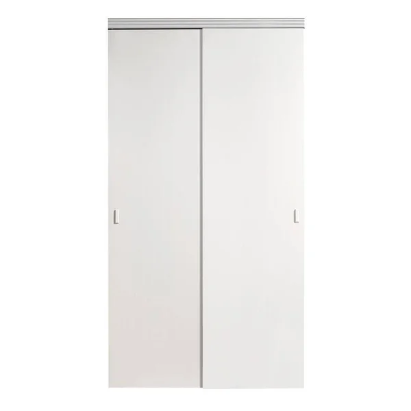 Impact Plus 60 in. x 96 in. Smooth Flush White Solid Core MDF Interior Closet Sliding Door with Chrome Trim