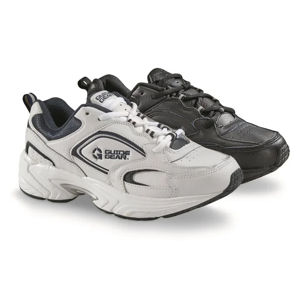 Guide Gear Men's Lace-Up Walking Shoes - 10.5 4E, White/Navy Blue