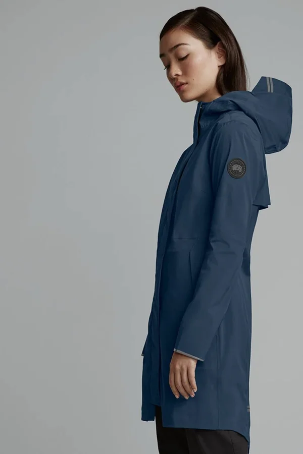 Canada Goose Women's Salida Rain Jacket Black Label (Women, Deep Ocean, M)