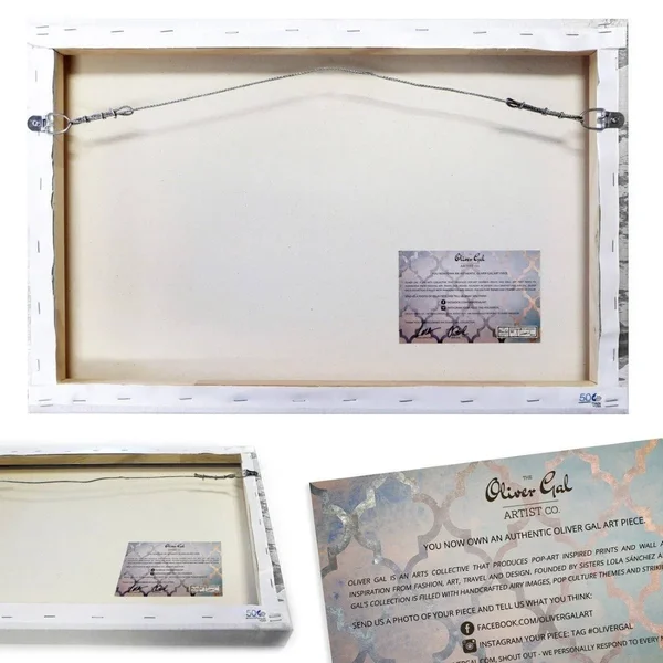 Oliver Gal &Milan Sign& Fashion and Glam Wall Art Canvas Print - Gray - White (15 x 10)