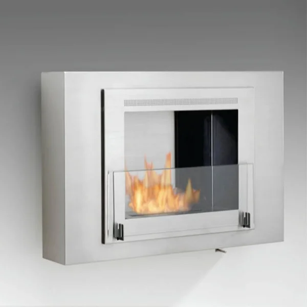 Eco-Feu Wellington Wall Mounted Ethanol Fireplace; Stainless Steel
