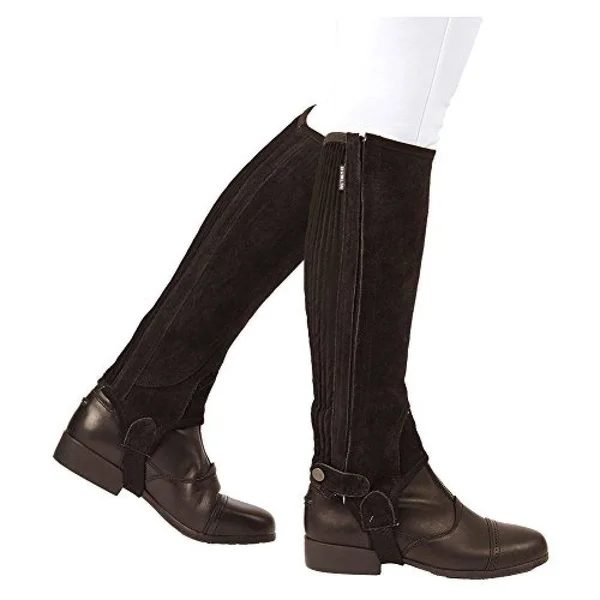 Dublin Unisex Suede Half Chaps II, Adults Large, Brown