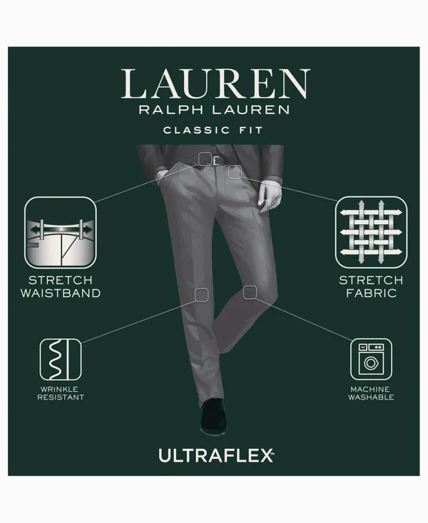 Lauren Ralph Lauren Men's Microtwill UltraFlex Dress Pants - Black