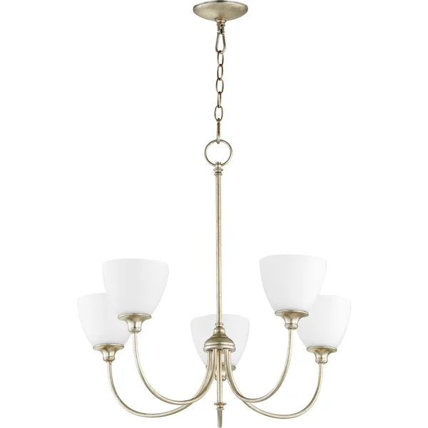 Quorum 6109-5-60 5 Light Celeste Aged Silver Leaf Chandelier