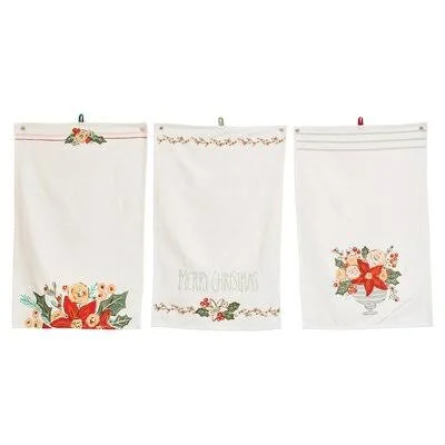 Slub Cotton 3 Piece Tea Towel Set The Holiday Aisle
