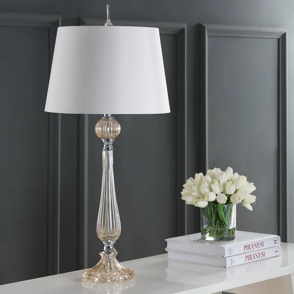Jonathan Y Chloe 32.5 in. Champagne Glass LED Table Lamp (Set of 2)