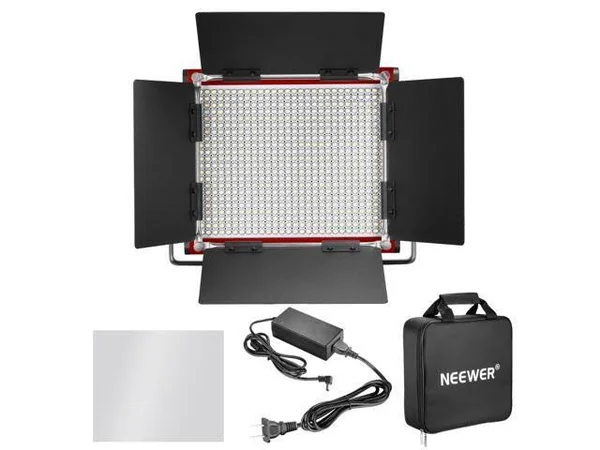 Neewer LED Video Light, Bi-Color Dimmable 660 Beads, Durable Metal Frame with U Bracket and Barndoor, 3200-5600K, CRI 96+ for St