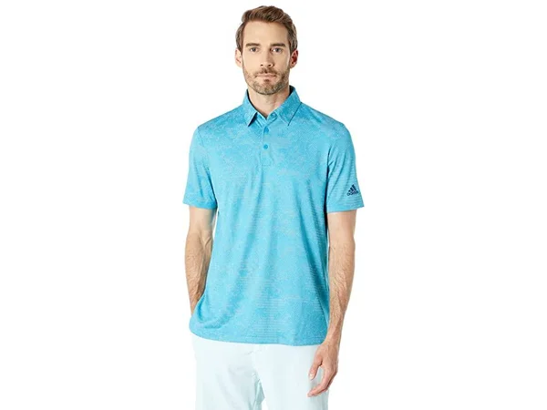 Adidas Camo Primegreen Polo White/Sonic Aqua Large