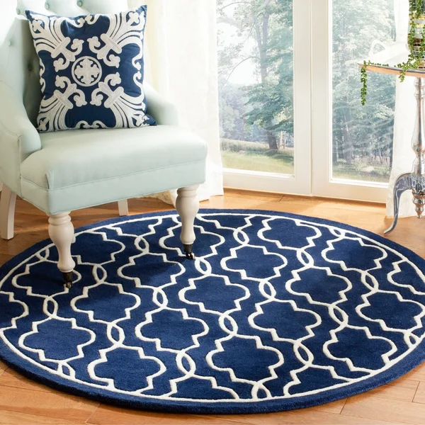 Safavieh Chatham Dark Blue & Ivory 5& x 5& Square Rug