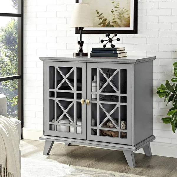 Manor Park Contemporary 2-Door Grey Accent Cabinet