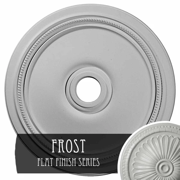 24x22OD x 3 5/8x22ID x 1 1/4x22P Diane Ceiling Medallion (Fits Canopies Up to 6 1/4x22), Hand-Painted Frost