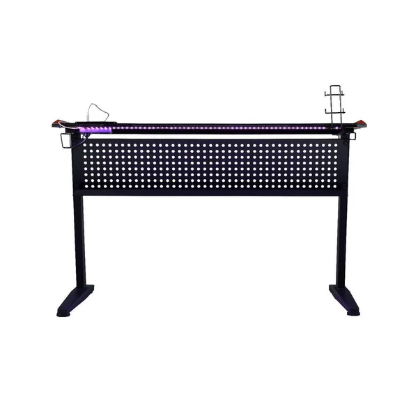 Q-Max Black & Red Finish Metal Gaming Table w/USB Port