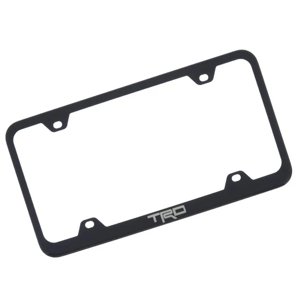 Autogold Toyota Racing Development TRD Laser Etch on Black Powder Coated Slim License Plate Frame Lfw.trd.eb