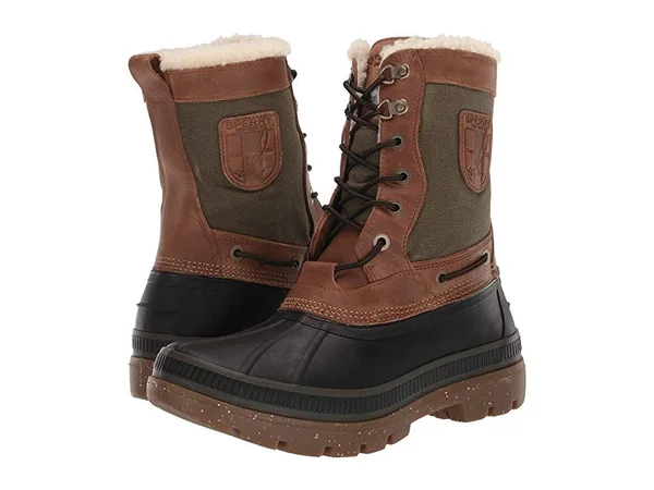 Men's Sperry Ice Bay Tall Boot Brown/Olive, Size 8M