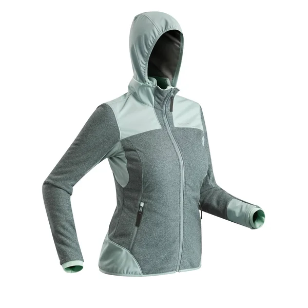 Quechua Women's Snow Hiking Fleece X-Warm Sh500 Jacket in Light Grey - Size Medium