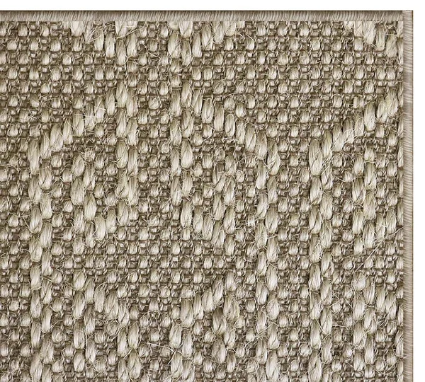 Custom Hexagon Sisal Rug - Ivory/Silver, 12' x 2'