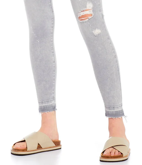 Free People Sidelines Gray Footbed Sandals - Grey - 7