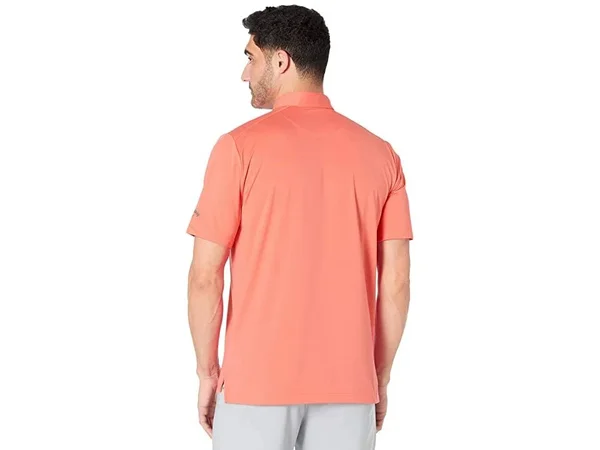 Callaway Men's Cooling Micro Hex Polo Shirt - Dubarry Orange, Size Small, Polyester/Spandex