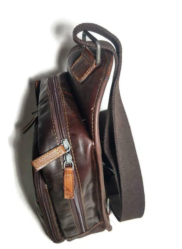Jack Georges Voyager Leather Sling Bag - Brown